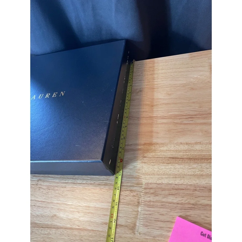 Ralph‎ Lauren Navy Blue Gold Logo Large Gift Presentation Storage Box 19x13x3.5